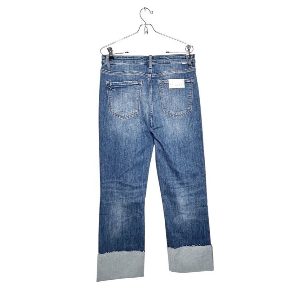 Risen High Rise Wide Cuffed Straight Denim Jeans - Sz 11/30 - NWT - Picture 4 of 9